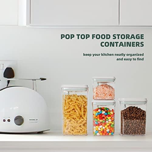 Pop Top Food Storage Containers, 0.5 Qt & 1.5 Qt Airtight Jars