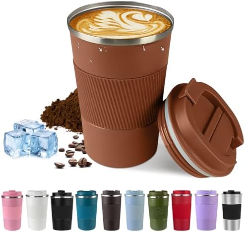 Vacuum Insulated Stainless Steel Travel Coffee Mug,Leak Proof Cup with Lid