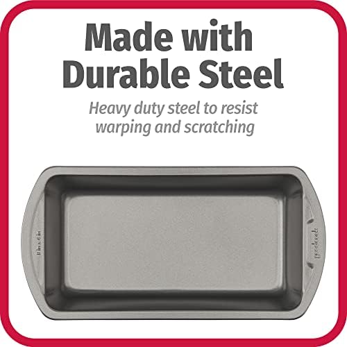 GoodCook Nonstick Loaf Pan 8 x 4-Inch Heavy-Duty Steel Bakeware with Easy-Clean Non-Stick Coating,Oven & Dishwasher Safe Pan for Meatloaf Breads Lasagnas Casseroles & More,Set of 2,Gray,(Pack of 12)