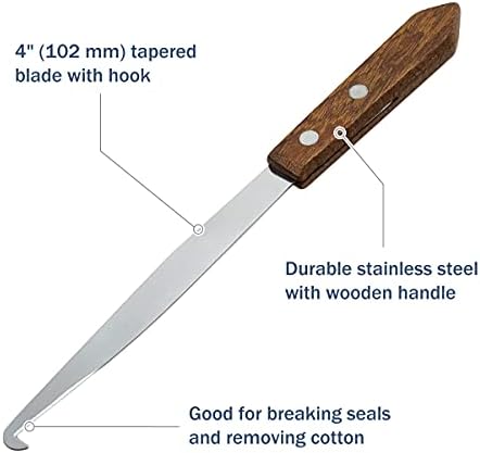 Apothecary Products 4" Stainless Steel Spatula and Blade, Wooden Handle