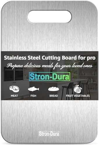 Stron-Dura Cutting Board, Stainless Steel Cutting Board, Foodgrade Cutting Boards for Kitchen, Double Side Use, Odor free, L, 15" *11"