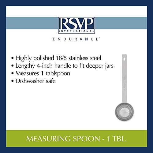RSVP International Endurance Kitchen Collection Open Stock Measuring Spoon, Stainless Steel, Dishwasher Safe, 1-Tablespoon