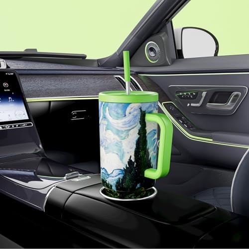 Meoky 40 oz Tumbler with Handle and Straw: Stainless Steel Insulated Tumbler with Lid and Straw - 100% Leak Proof Tumbler for Car Cup Holders - Travelers Commuters Workers, Cypress