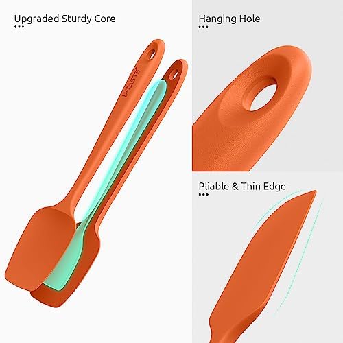U-Taste Silicone Spatula Set with 600 Degrees Fahrenheit Heat Resistant (Orange)