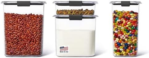 Rubbermaid Brilliance Pantry Food Storage Container Set, BPA-Free, Airtight & Leak-Proof, Clear, 8-Piece, Dishwasher Safe