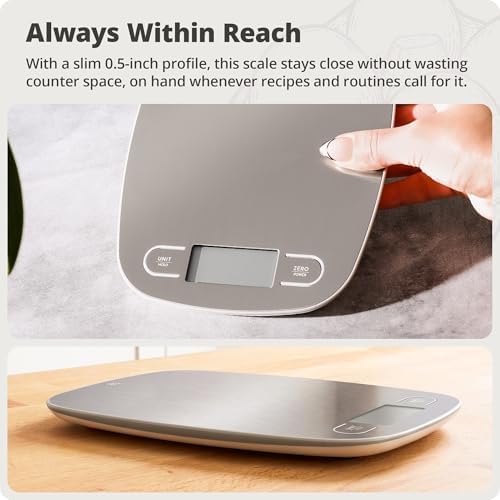 Greater Goods Food Scale, Slim & Compact, 1g Precision (Stainless Steel)