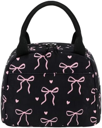 Bluboon Lunch Bag for Women Cute Corduroy Lunch Tote Bags with Shoulder Strap Reusable Insulated Lunch Box Large Capacity Reusable Insulated Cooler for Work Picnic or Travel