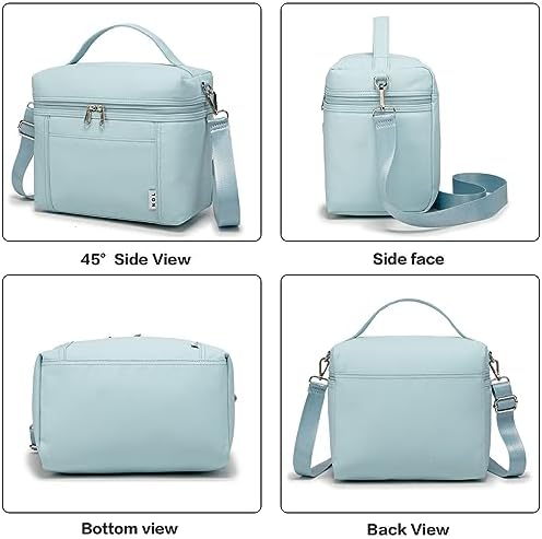 NOL 8L Insulated Lunch Bag for Women, Light blue, Medium(normal)