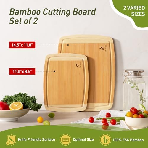 Bamboo Cutting Board Set Non Slip Feet Over Sink Brides Her Wedding Day Bridal Shower Engaged Engagement Hostess Couple Newly Wed House Christmas Married Future Mrs fiancee Unique Cool Gifts