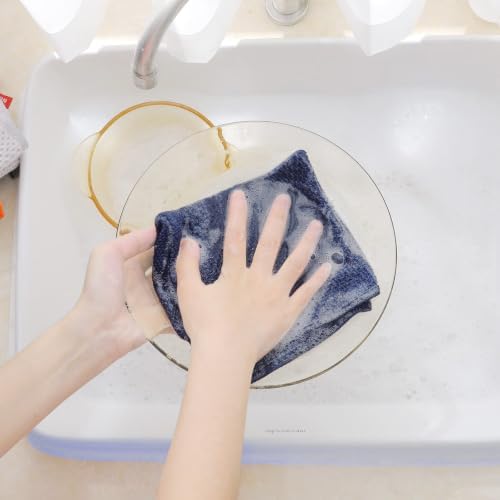 Homaxy 100% Cotton Waffle Weave Kitchen Dish Cloths 12-Pack, Dark Navy