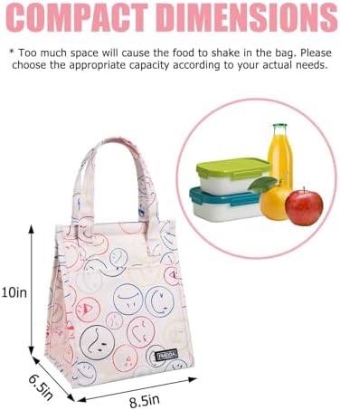 6.75L Small Insulated Lunch Bag, Reusable Cooler Tote Thermal Snack Bag