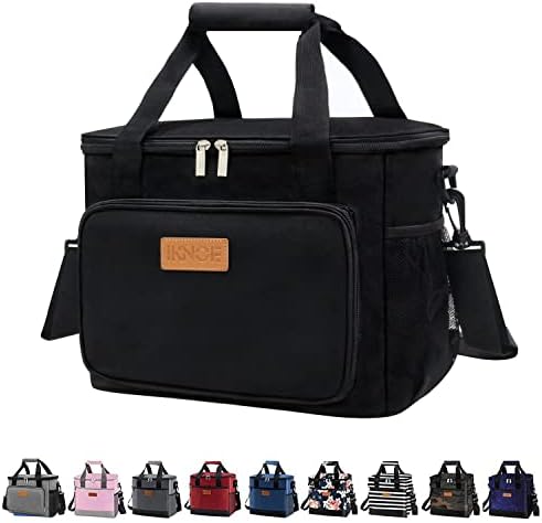 iknoe Insulated Lunch Bag, Foldable 8.5L Cooler Bag for Men & Women, Lunch Box
