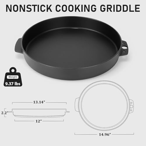 Utheer 7421 Cast Iron Gourmet BBQ Griddle for Weber 22" Charcoal Grills