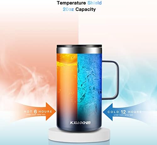 KXIAOCHEN 20 oz Insulated Coffee Mug, Coffee Cup with Lid and Wide Handle
