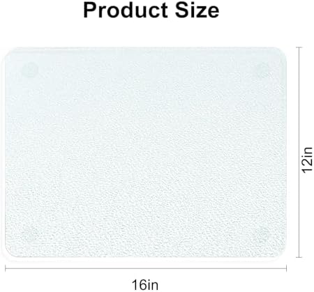 Tempered Glass Cutting Board, 12x16" Glass Cutting Board for Kitchen Counter,Large Size Frosted Glass,with Non-Slip Feet, Scratch Resistant,Heat Resistant