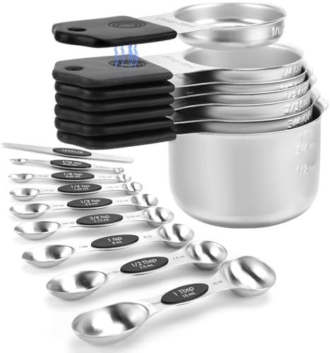 Magnetic Measuring Cups and Spoons Set-Heavy Duty 304 Stainless Steel