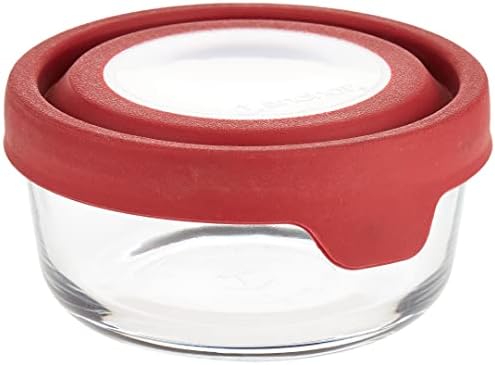 Anchor Hocking TrueSeal Glass Food Storage Container with Airtight Lid, Cherry, 2 Cup