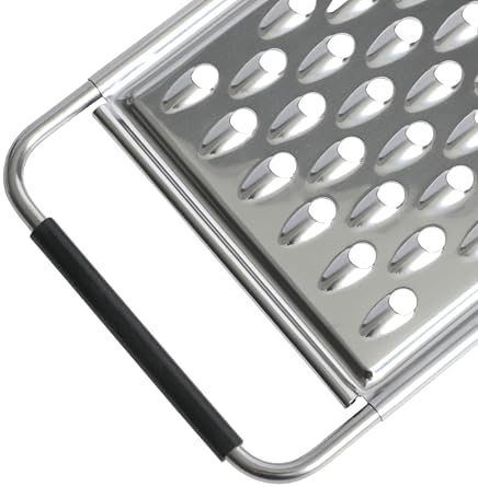 Oster Helmsdale Flat Cheese Grater With Anti-Slip Handle, Stainless Steel Zester/Multi-Functional Tool for Kitchen Preperation, Black