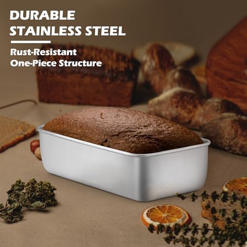 Leonyo Non-Toxic 9x5IN Stainless Steel Loaf Pan for Baking Bread