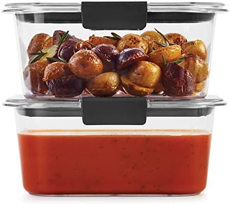 Rubbermaid Brilliance BPA-Free Food Storage Containers, Medium Deep, 4.7 Cup, Airtight & Leak-Proof, Microwave & Dishwasher Safe, 4 Count (Pack of 2)