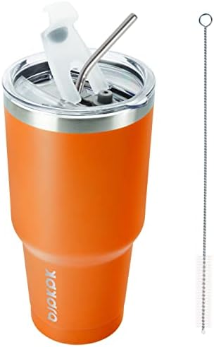BJPKPK 30 oz Tumbler with Lid and Straw, Insulated Stainless Steel Cup
