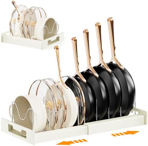 Dayacoco Pot and Pan Organizer, Expandable Pot Organizers Inside Cabinet
