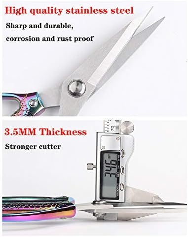 Jasni Fish pattern Powerful kitchen scissors professional Heavy Duty Multi-Purpose pretty Color rainbow Titanium Coating Forged Stainless Steel fish bones Shears Office Home scissors