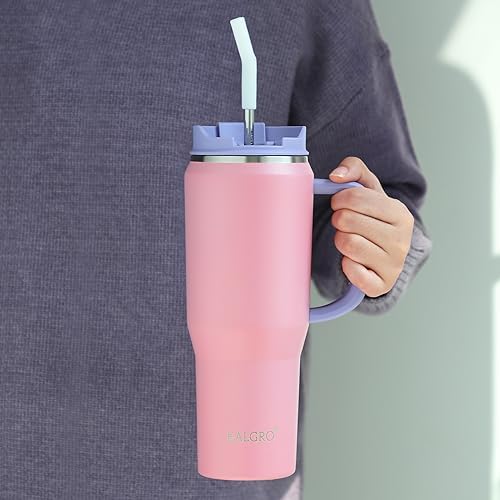 EALGRO 50 oz Tumbler with Handle, Insulated Tumblers with Lid and Straw