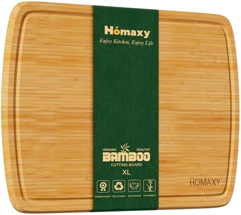 Homaxy Extra Large Bamboo Cutting Boards for Kitchen, 18x12.5"