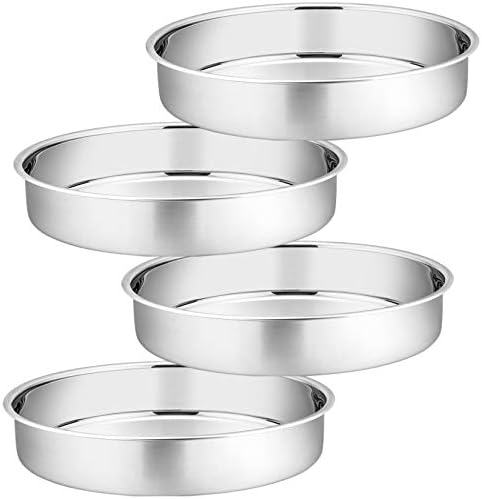 P&P CHEF 11 Inch Cake Pan Set of 4, Stainless Steel Round Cake Pans Tins