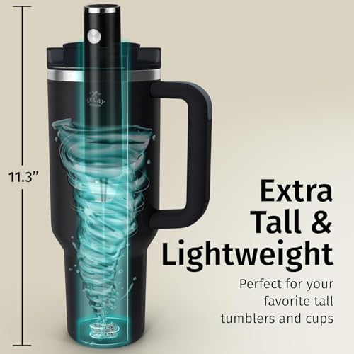 Zulay Kitchen Rechargeable Milk Frother Handheld - Frother Wand, Drink Mixer, Electric Whisk Frother, for Cappuccinos, Matcha & Protein Powder - Lux Double Whisk 2 Speed Waterproof 2000mAh White