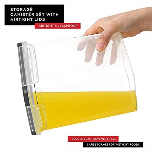 DWËLLZA KITCHEN Cereal Containers Storage 3 Pack 135 fl. oz Cereal Dispenser Countertop, Airtight Food Storage Containers for Pantry Organization and Storage, Bpa-Free with Marker & Labels