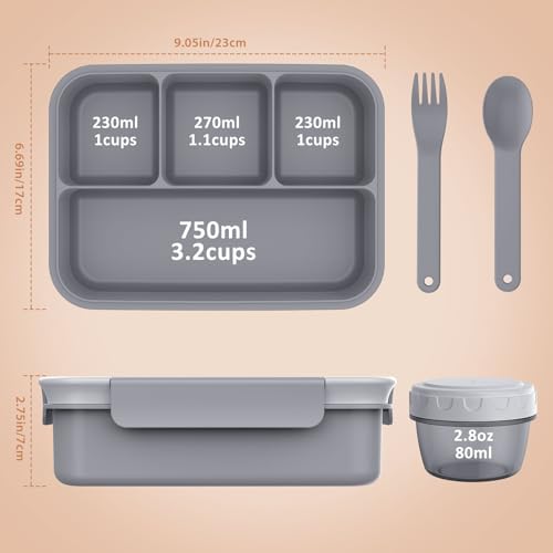 Caperci Bento Box Adult - 50 oz Large Lunch Containers for Adults and Teens