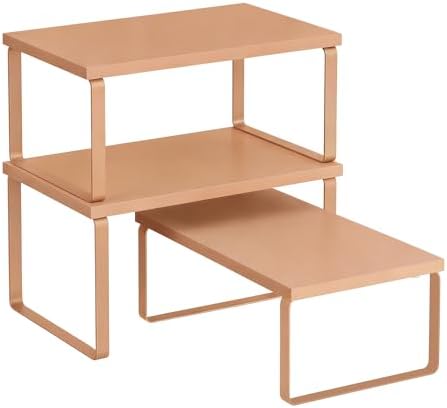 SONGMICS Cabinet Organizer Shelf, Set of 3 Spice Rack, Kitchen Storage