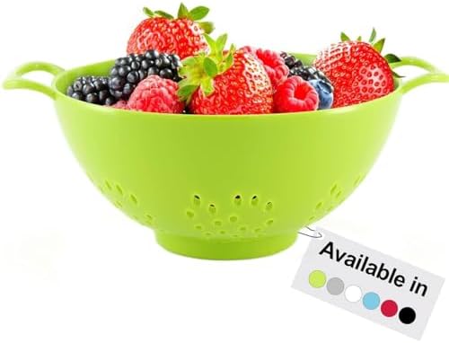 Meadow Lane 6-Inch Small Colander, 3-Cup Food Strainer, Meadow Green