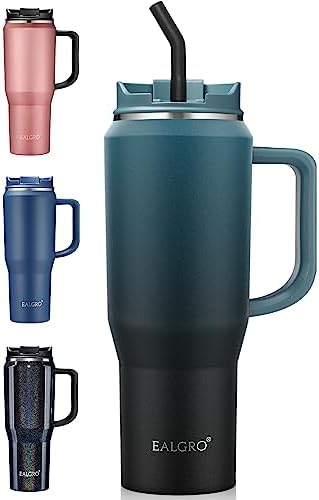 EALGRO 40 oz Insulated Stainless Steel Water Bottle Jug with Straw