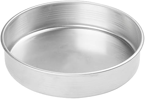 Winco 9" Red Heavy-Duty Round Layer Aluminum Cake Pan