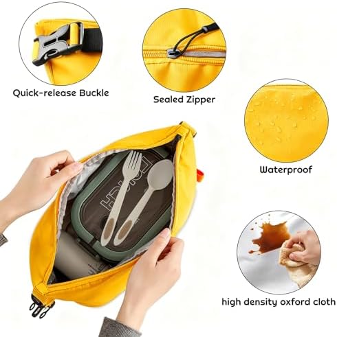 YUDANSI Large Capacity Lunch Bags for Men Women- Reusable Insulated Leakproof Lunch Box Tote Bag, Cool Bags for Adults,Thermal Cooler Bag for Work Picnic Travel -11L (Yellow)