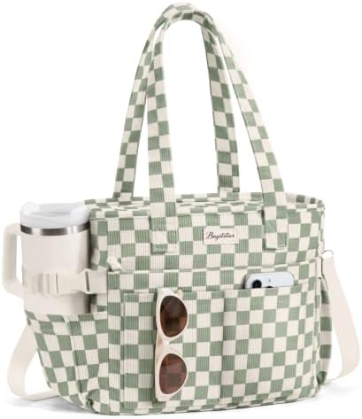 Bagstellar Corduroy Lunch Box for Women Insulated Lunch Bag Cooler Tote Bag