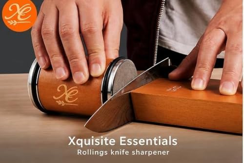 Premium Rolling Knife Sharpener Kit – Professional Magnetic Sharpening System with Diamond Disc, 15° & 20° Angle Guides, Razor Sharp Edge for Kitchen & Chef Knives