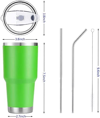 D·S 30 oz Lime Tumbler Double Wall Vacuum Insulated Travel Coffee Mug