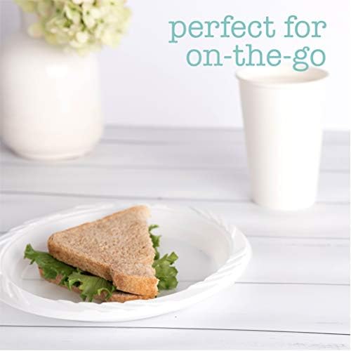 200 Count Disposable 7 Inch White Plastic Plates