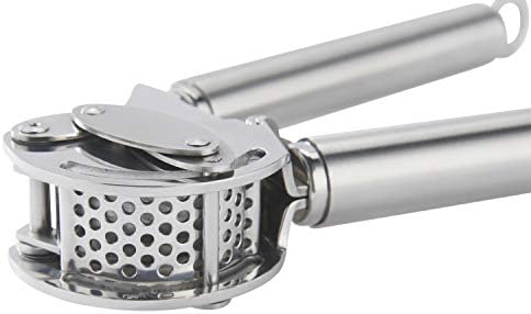 Rösle 12895 Stainless Steel Garlic & Ginger Press with Scraper for Effortless Mincing with Easy Cleanup, 13-inch