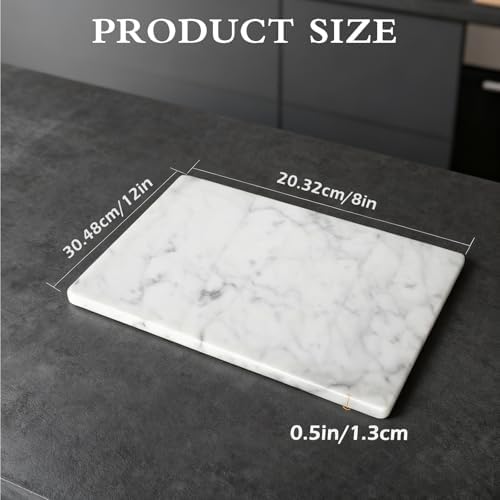 Marble Cutting Board for Kitchen 12×8 Inch Italian Carrara White
