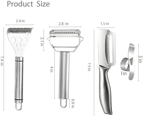 4 Pcs Kitchen Peeler Set for Veggie, Fruit, Butter, Orange