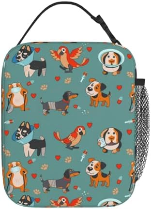 Cute Dog Insulated Lunch Box for Kids, Small Cooler Lunch Bag lunchbox for School, Toddler Lunch Box for Girls boys, Waterproof Durable Portable Lunch Tote Bag Food Container for Travel Picnic Work