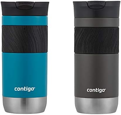 Contigo Byron 2.0 Stainless Steel Travel Mug with SNAPSEAL Lid 16oz. 2 Pack Sake/Juniper