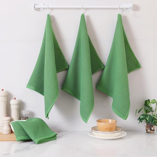 Homaxy 100% Cotton Oversized Waffle Weave Kitchen Towels 4-Pack