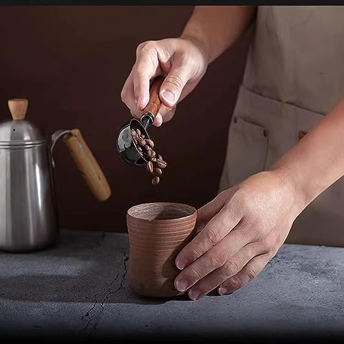Vintage Coffee Measuring Spoon - 304 Stainless Steel, Coffee Scoop，10g Capacity, Walnut Handle - Perfect for Coffee, Tea, and More (iridescent)