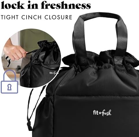 Fit & Fresh Cromwell Cinch Insulated Lunch Bag for Women w/Containers